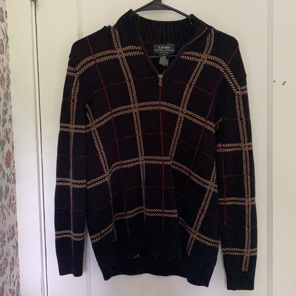 Ralph Lauren black plaid quarter-zip